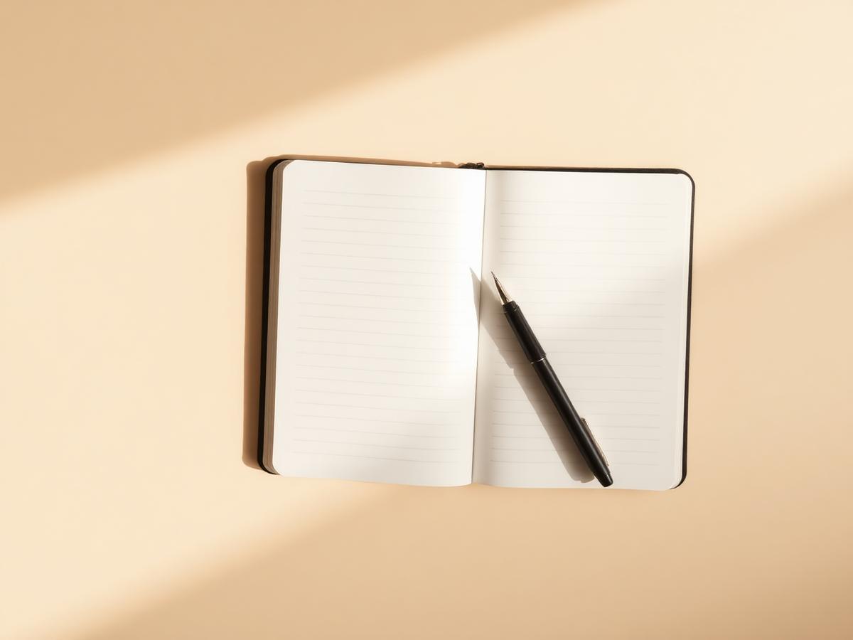 A notebook on a warm desk